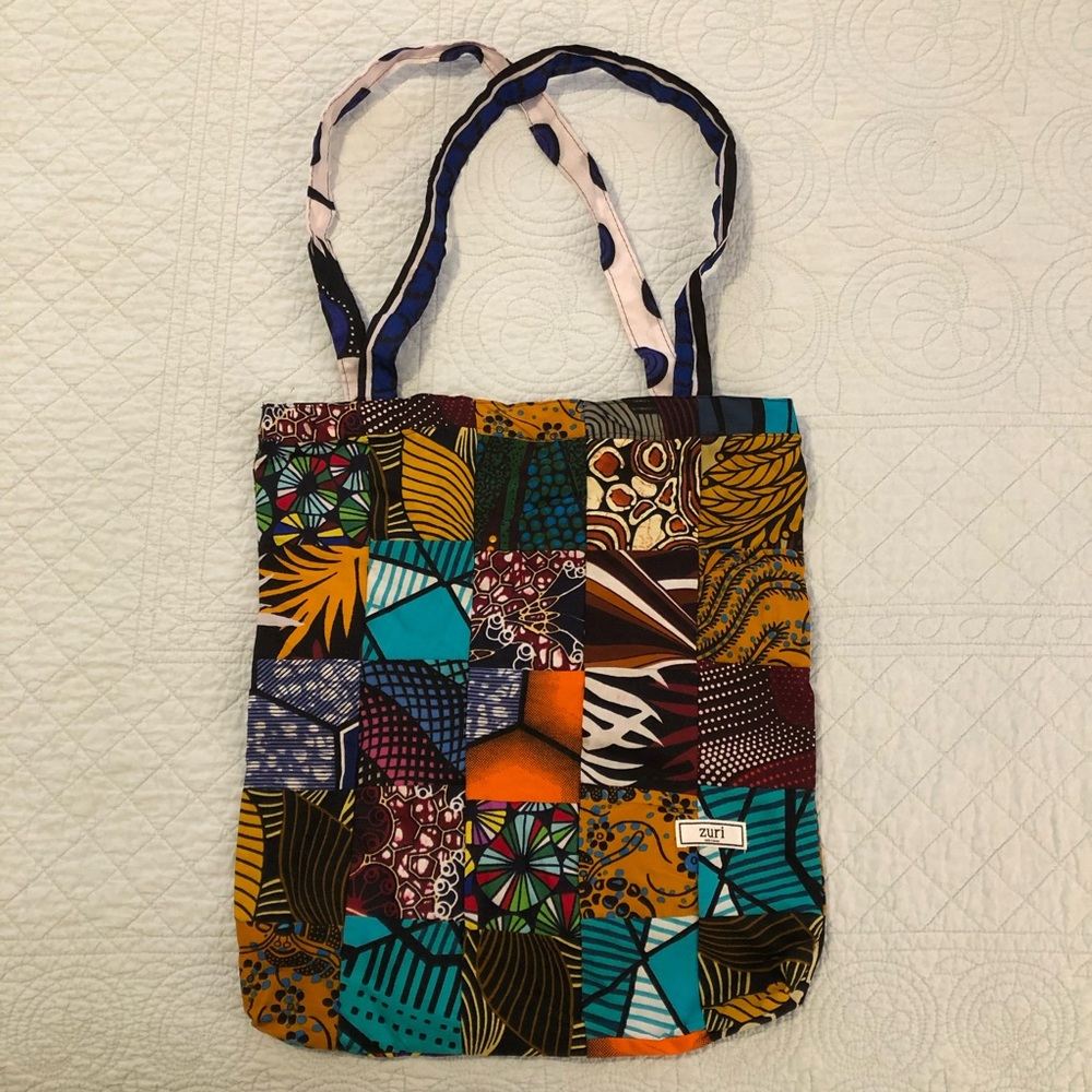 Zuri patchwork tote bag.
